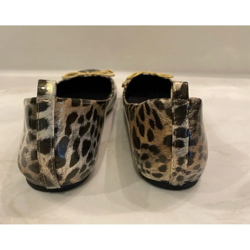 New Chico’s‎ Shoes Cheetah Print Flats Size 9 Faux Patent Leather Animal Print
